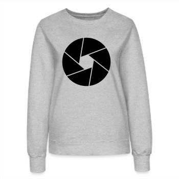 Fokus für Fotographen GESCHENK IDEE - Frauen Sweatshirt - Grau meliert - Vorne - AI Model Female 172 dark (172cm)