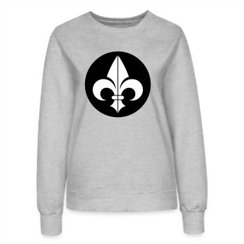 Fleur de Lys - Women’s Sweatshirt - heather grey - Front - AI Model Female 172 dark (172cm)