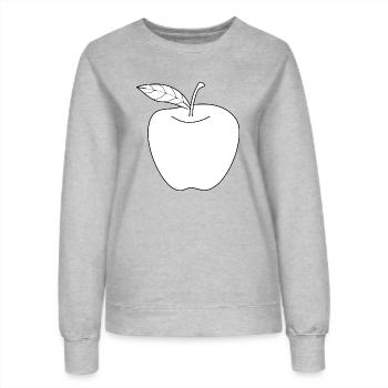 Pomme noir et blanc cadeau idée cadeau - Sweat Femme - gris chiné - Devant - AI Model Female 172 dark (172cm)