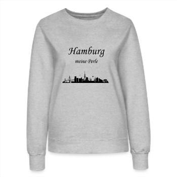Hamburg - Frauen Sweatshirt - Grau meliert - Vorne - AI Model Female 172 dark (172cm)