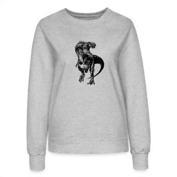Dinosaur 5 - Sweat Femme - gris chiné - Devant - AI Model Female 172 dark (172cm)