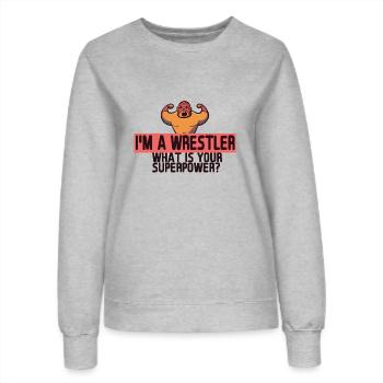 Wrestling Wrestler Catchen Geschenk Sportler Hobby - Frauen Sweatshirt - Grau meliert - Vorne - AI Model Female 172 dark (172cm)