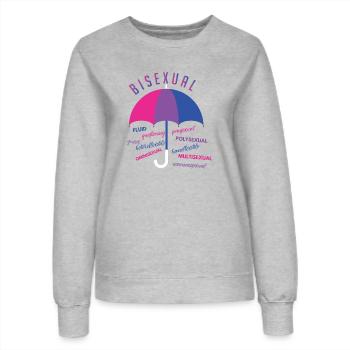 Bisexuell T-Shirt - Bisexuell - Bi - LGBT - CSD - Frauen Sweatshirt - Grau meliert - Vorne - AI Model Female 172 dark (172cm)