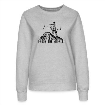 Enjoy The Silence - Randonnée en plein air Nature Mountains - Sweat Femme - gris chiné - Devant - AI Model Female 172 dark (172cm)