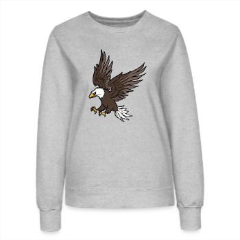 Adler attacks - Women’s Sweatshirt - heather grey - Front - AI Model Female 172 dark (172cm)