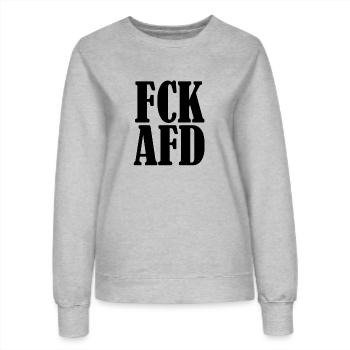 Fuck Afd Anti Racism Against Right - Women’s Sweatshirt - heather grey - Front - AI Model Female 172 dark (172cm)