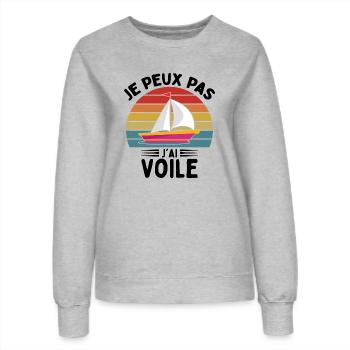 Je Peux Pas J'ai Voile - Sweat Femme - gris chiné - Devant - AI Model Female 172 dark (172cm)
