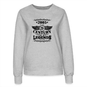 Jahrgang 2005 Geburtstag Sprüche 21. Jahrhundert - Frauen Sweatshirt - Grau meliert - Vorne - AI Model Female 172 dark (172cm)