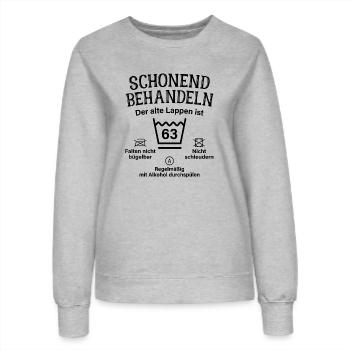 63. Geburtstag Schonend Behandeln Alte Lappen 63 - Frauen Sweatshirt - Grau meliert - Vorne - AI Model Female 172 dark (172cm)