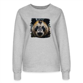 Pandas realistic Panda Giant Panda - Women’s Sweatshirt - heather grey - Front - AI Model Female 172 dark (172cm)