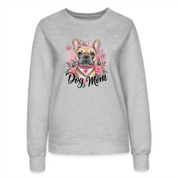 Französische Bulldogge Mom - Frauen Sweatshirt - Grau meliert - Vorne - AI Model Female 172 dark (172cm)