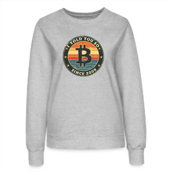 Retro Bitcoin Design - Crypto Fashion pour - Sweat Femme - gris chiné - Devant - AI Model Female 172 dark (172cm)