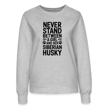 Husky sibérien disant Huskies de Sibérie cadeau - Sweat Femme - gris chiné - Devant - AI Model Female 172 dark (172cm)