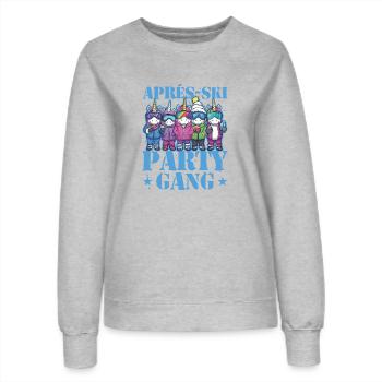 Après-ski Party Gang Licorne - Sweat Femme - gris chiné - Devant - AI Model Female 172 dark (172cm)