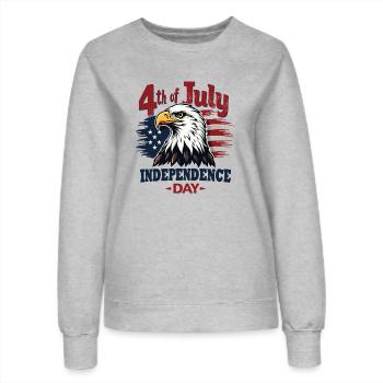 Amerika USA Adler 4th July Independence Day - Frauen Sweatshirt - Grau meliert - Vorne - AI Model Female 172 dark (172cm)
