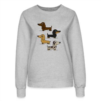 Teckels - Sweat Femme - gris chiné - Devant - AI Model Female 172 dark (172cm)