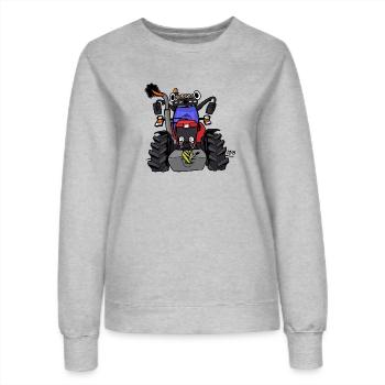 0152 Roter Traktor - Frauen Sweatshirt - Grau meliert - Vorne - AI Model Female 172 dark (172cm)