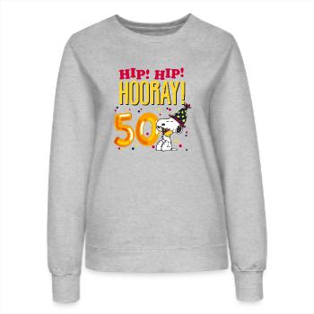 Peanuts 50 Jahre Geburtstagsdesign Mit Spruch - Frauen Sweatshirt - Grau meliert - Vorne - AI Model Female 172 dark (172cm)