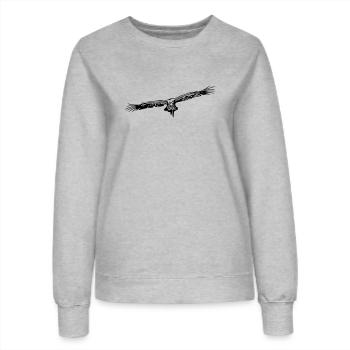 Oiseau vautour - Sweat Femme - gris chiné - Devant - AI Model Female 172 dark (172cm)