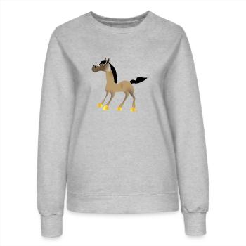 Pferd 01 - Frauen Sweatshirt - Grau meliert - Vorne - AI Model Female 172 dark (172cm)
