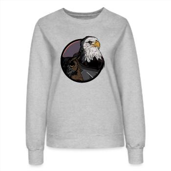 Adler - Wald - Eule - Uhu - Autobahn - Straße - Frauen Sweatshirt - Grau meliert - Vorne - AI Model Female 172 dark (172cm)
