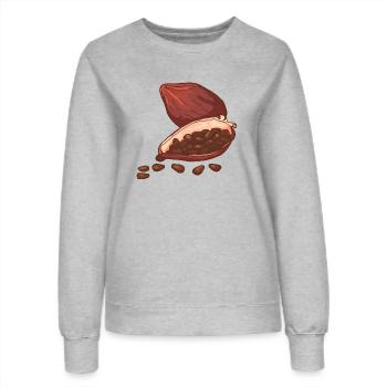 Kakao Kakaoschote Schokolade Kakaobohnen - Frauen Sweatshirt - Grau meliert - Vorne - AI Model Female 172 dark (172cm)