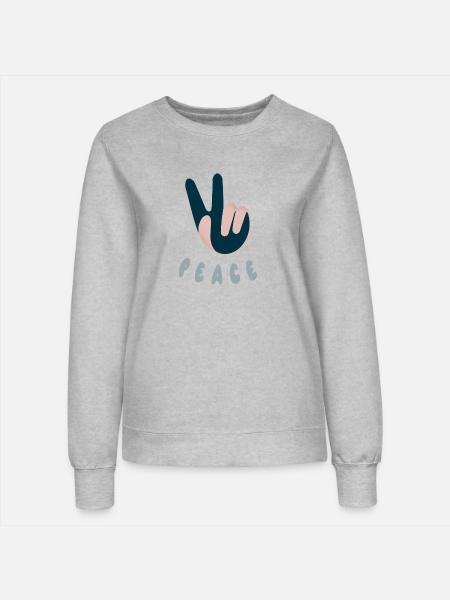 peace - Frauen Sweatshirt - Grau meliert