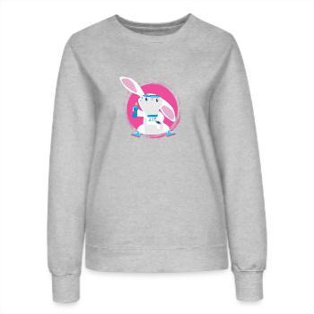 T-Shirt Hase Marathon - Frauen Sweatshirt - Grau meliert - Vorne - AI Model Female 172 dark (172cm)