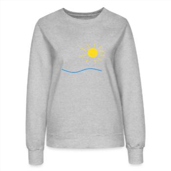 Sonne und Meer - Frauen Sweatshirt - Grau meliert - Vorne - AI Model Female 172 dark (172cm)