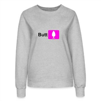 Butt Plug Symbol Pink (für hellen Hintergrund) - Frauen Sweatshirt - Grau meliert - Vorne - AI Model Female 172 dark (172cm)