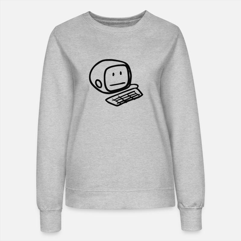 Computer Smiley (Black) - Women’s Sweatshirt - heather grey