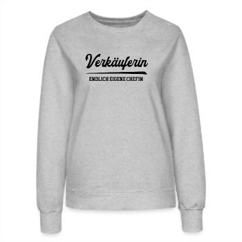 Verkäuferin Chefin Selbstständigkeit Firma Gründen - Frauen Sweatshirt - Grau meliert - Vorne - AI Model Female 172 dark (172cm)