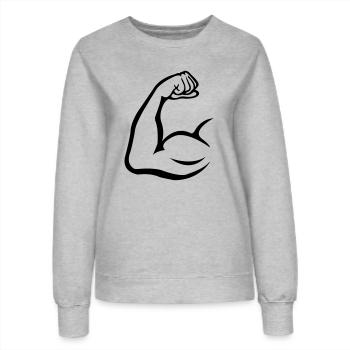 bizeps - Frauen Sweatshirt - Grau meliert - Vorne - AI Model Female 172 dark (172cm)