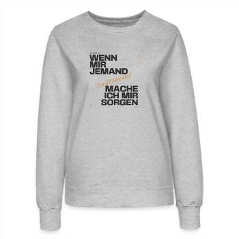 Ironisches Statement - Frauen Sweatshirt - Grau meliert - Vorne - AI Model Female 172 dark (172cm)