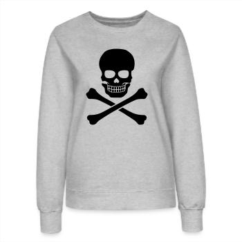 Totenkopf - Frauen Sweatshirt - Grau meliert - Vorne - AI Model Female 172 dark (172cm)