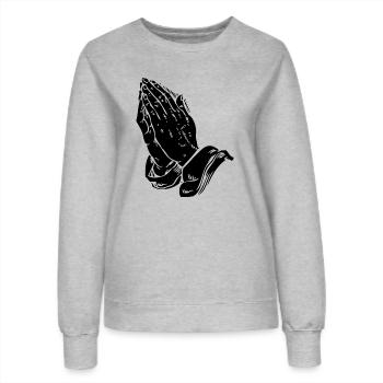 Praying hands - Women’s Sweatshirt - heather grey - Front - AI Model Female 172 dark (172cm)