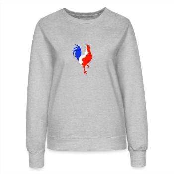 Hahn blau weiß rot - Frauen Sweatshirt - Grau meliert - Vorne - AI Model Female 172 dark (172cm)
