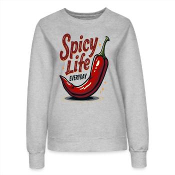 Spicy Life – Chili Vibes für jeden Tag - Frauen Sweatshirt - Grau meliert - Vorne - AI Model Female 172 dark (172cm)