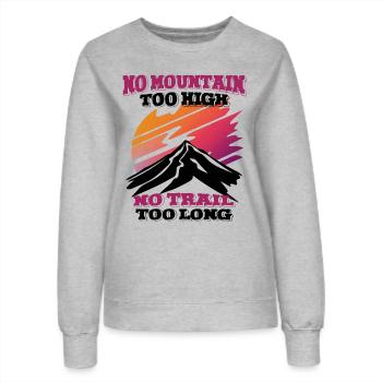 Kein Berg zu hoch, kein Weg zu lang - Frauen Sweatshirt - Grau meliert - Vorne - AI Model Female 172 dark (172cm)