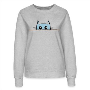 Katze Comic Tisch - Frauen Sweatshirt - Grau meliert - Vorne - AI Model Female 172 dark (172cm)