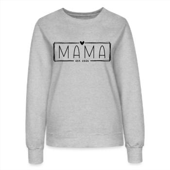 Mama Est. 2025 - Frauen Sweatshirt - Grau meliert - Vorne - AI Model Female 172 dark (172cm)