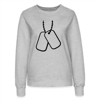 Dog Tags - Women’s Sweatshirt - heather grey - Front - AI Model Female 172 dark (172cm)