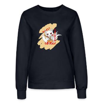 Japanischer Fuchs Ramen Nudeln - Frauen Sweatshirt - Navy - Vorne - AI Model Female 172 light (172cm)