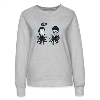 Octopus Fiction - Frauen Sweatshirt - Grau meliert - Vorne - AI Model Female 172 dark (172cm)
