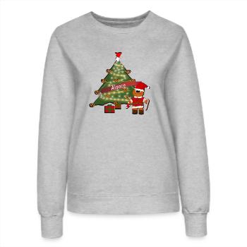 Elsässer Weihnachtsbaum - Frauen Sweatshirt - Grau meliert - Vorne - AI Model Female 172 dark (172cm)
