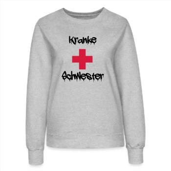 kranke schwester - Frauen Sweatshirt - Grau meliert - Vorne - AI Model Female 172 dark (172cm)