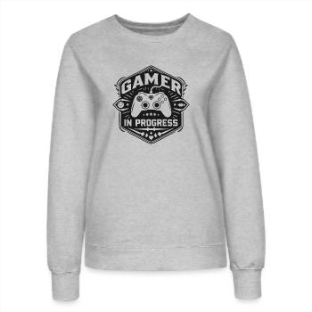 Gamer in Progress - Women’s Sweatshirt - heather grey - Front - AI Model Female 172 dark (172cm)