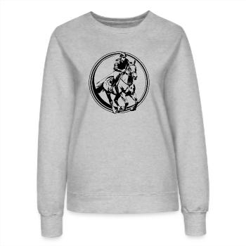 Silhouette de cheval d’équitation - Sweat Femme - gris chiné - Devant - AI Model Female 172 dark (172cm)