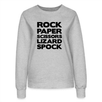 RockPaper - Frauen Sweatshirt - Grau meliert - Vorne - AI Model Female 172 dark (172cm)