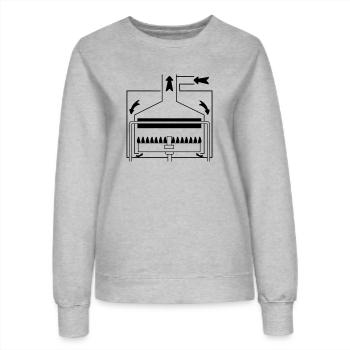 Chaudière radiateur - Sweat Femme - gris chiné - Devant - AI Model Female 172 dark (172cm)
